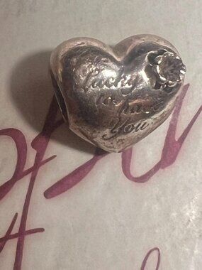 Authentic Pandora Heart & Clover Charm # 799364C00